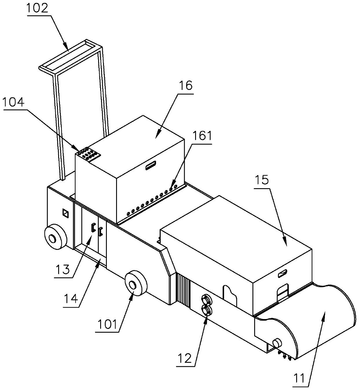 A device for cleaning fallen leaves in urban gardens