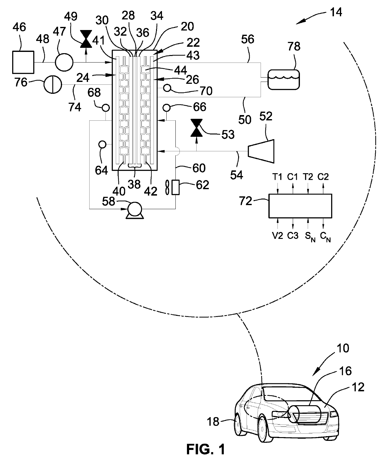 Fuel cell architectures, thermal systems, and control logic for efficient heating of fuel cell stacks