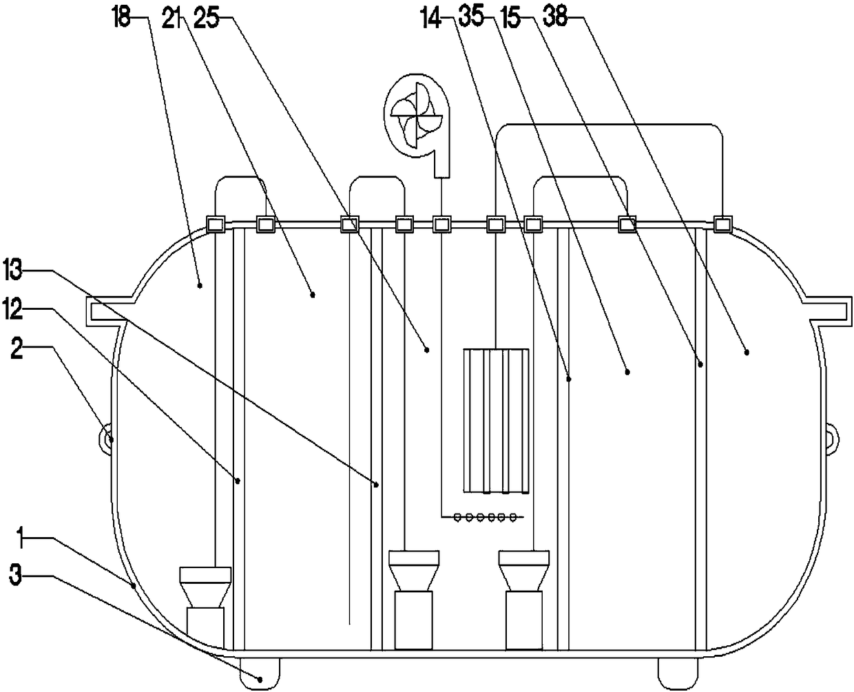 Small sewage filtering tank convenient to move