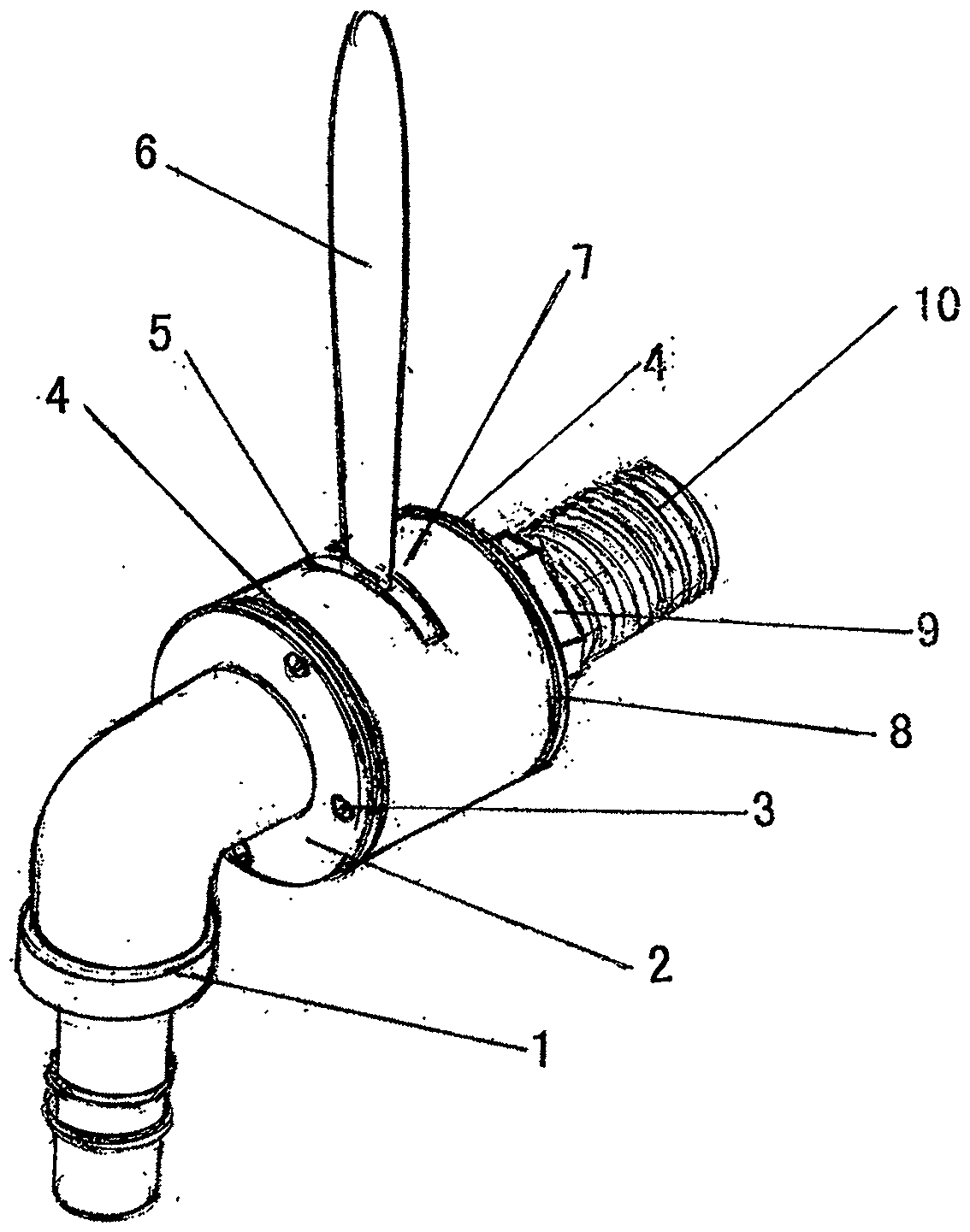 Glass plane joint sealing vertical deflector rod type faucet