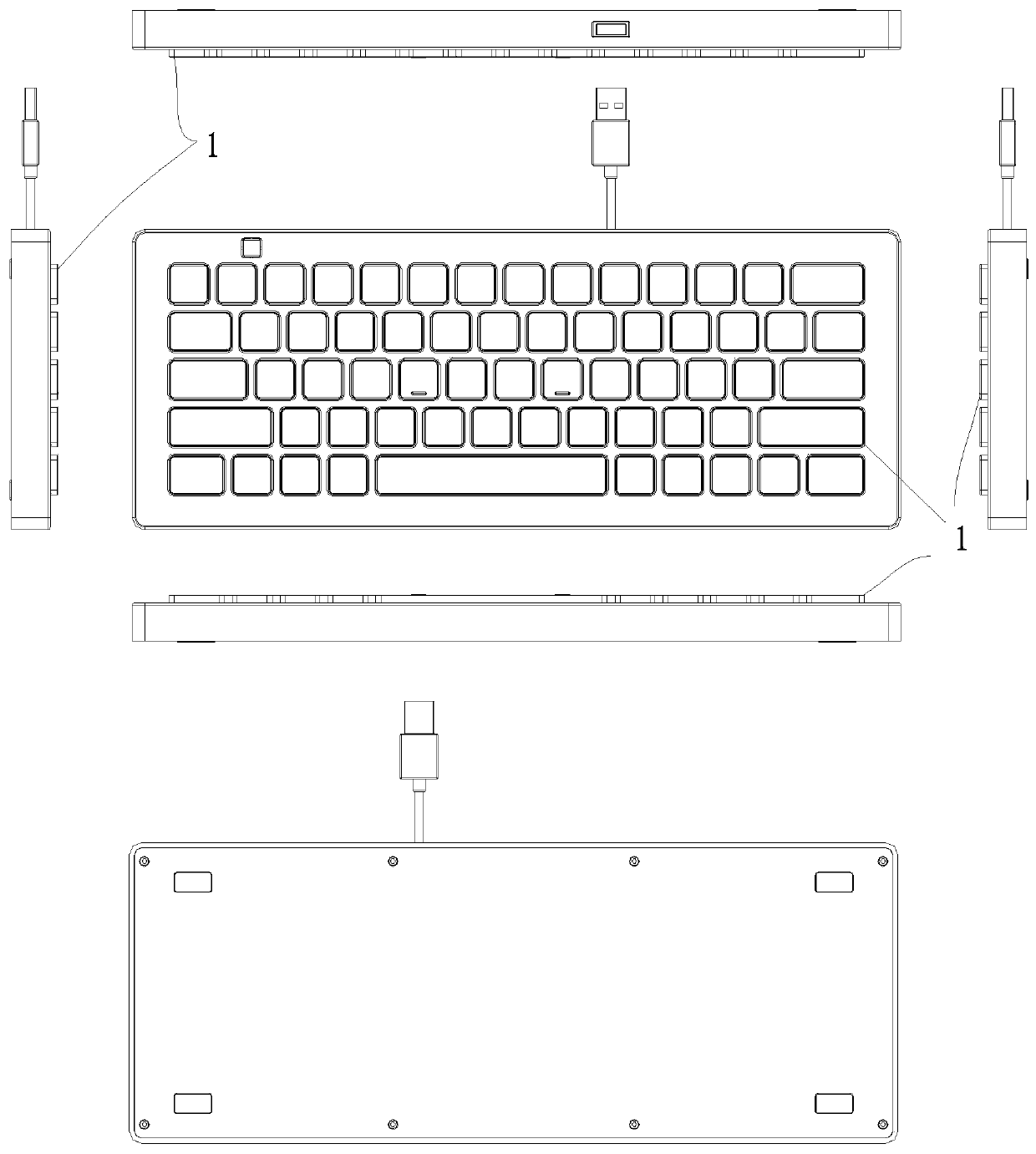 Keyboard with hidden keycap