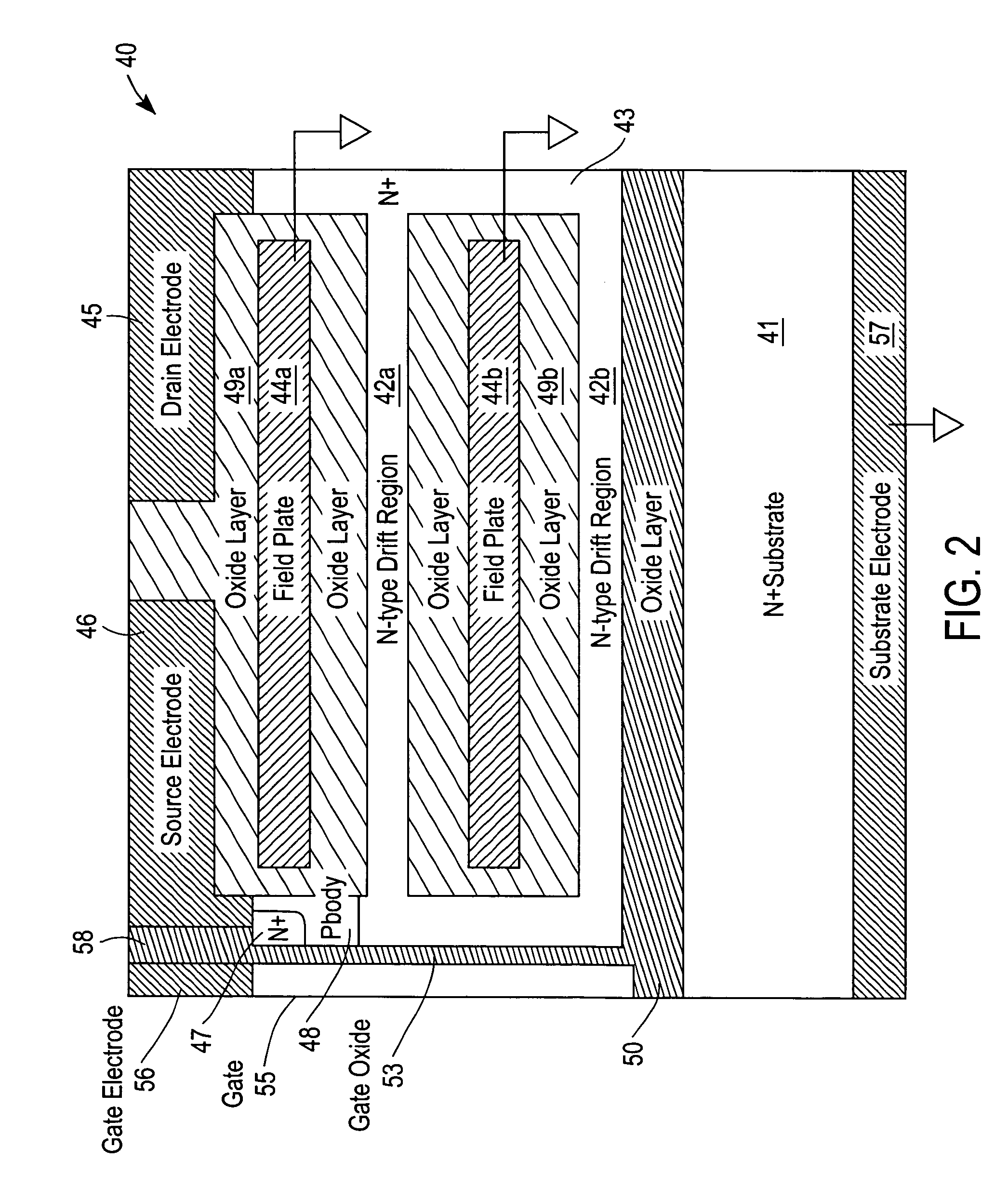High-voltage vertical transistor with a multi-gradient drain doping profile