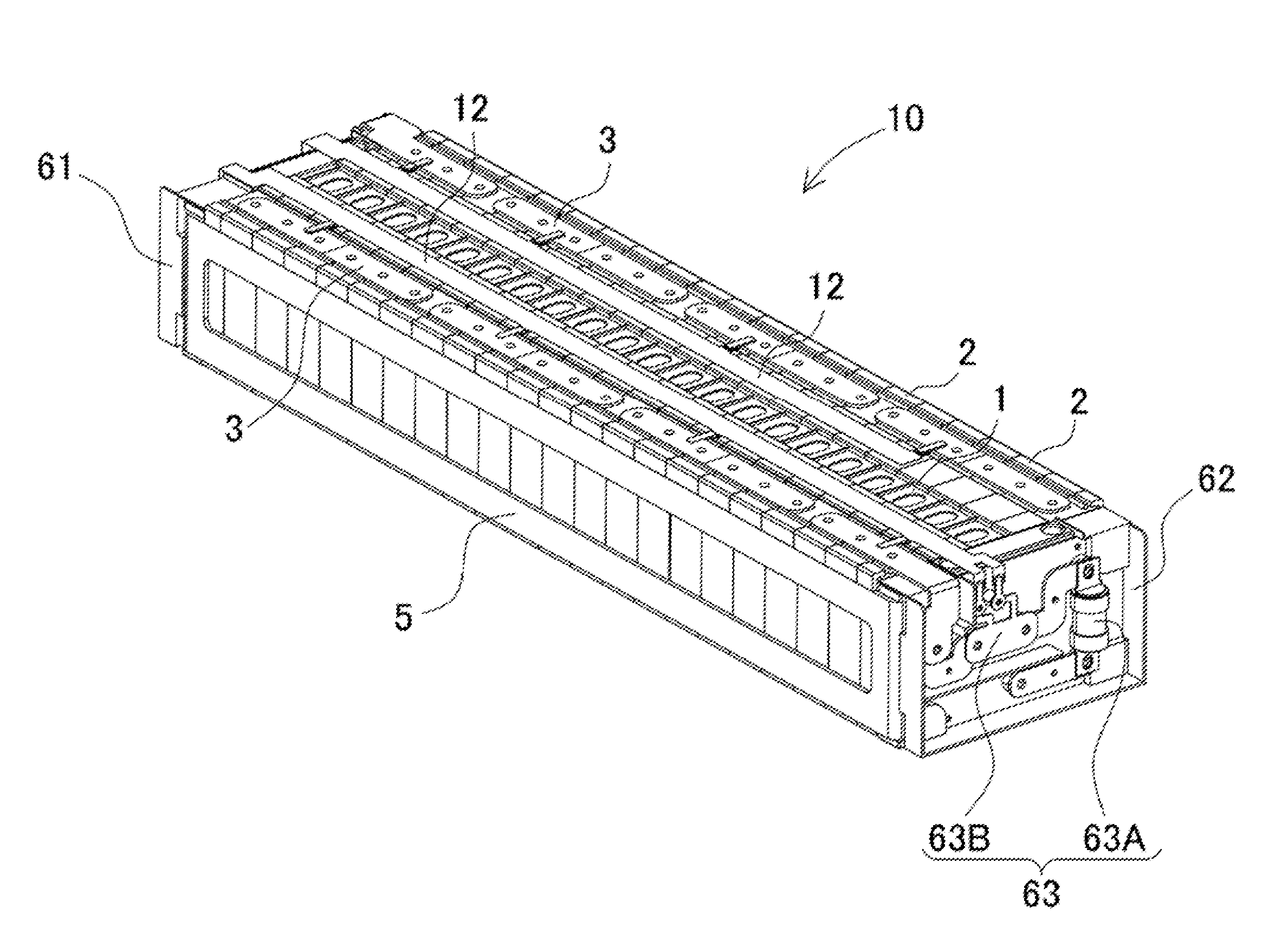 Power source apparatus with electrical components disposed in the battery blocks