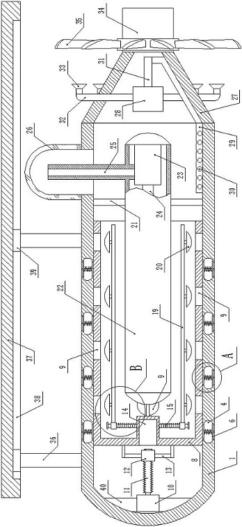 An underwater protection device with a propulsion device for an underwater robot