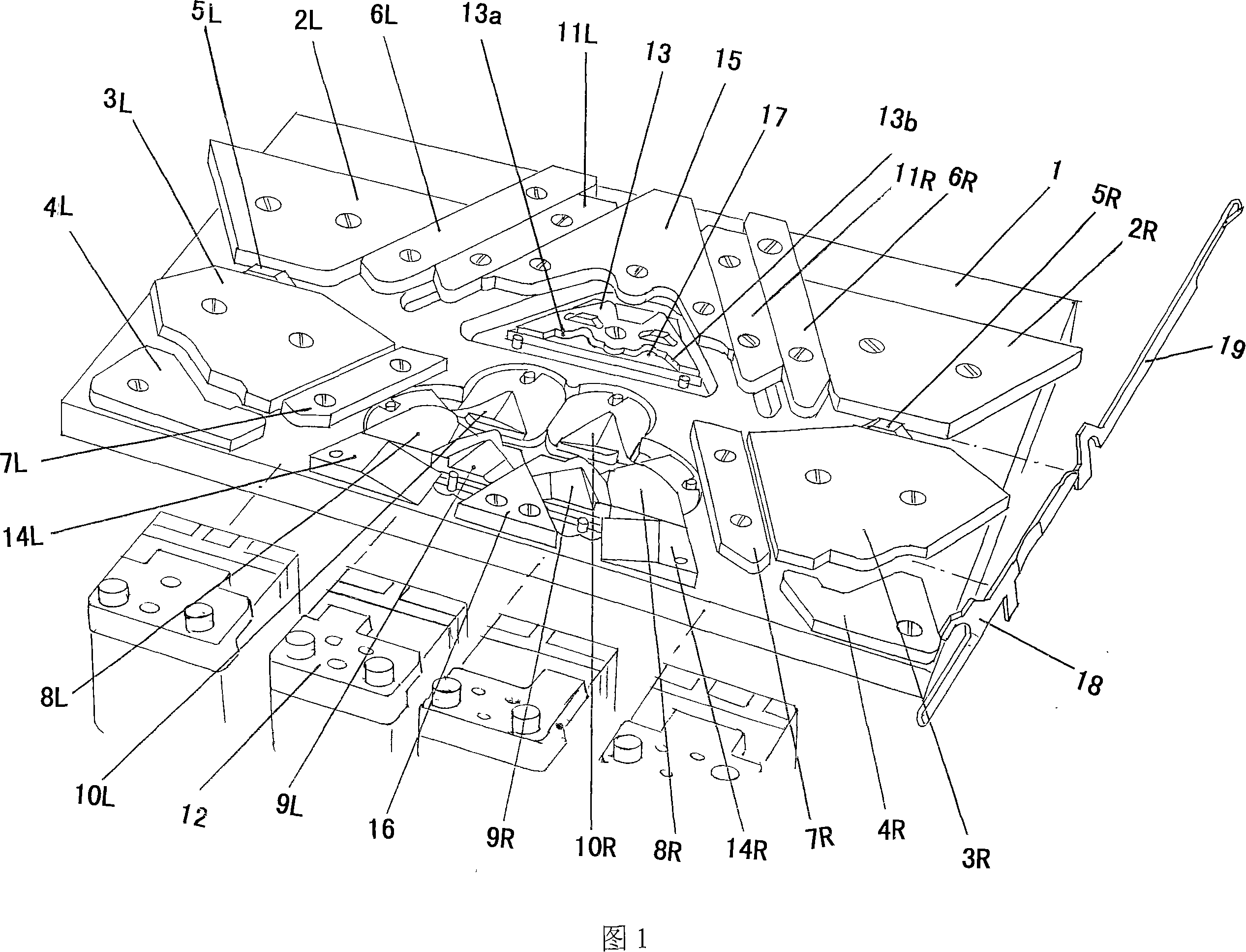 Triangle mechanism of computer plain flat knitter
