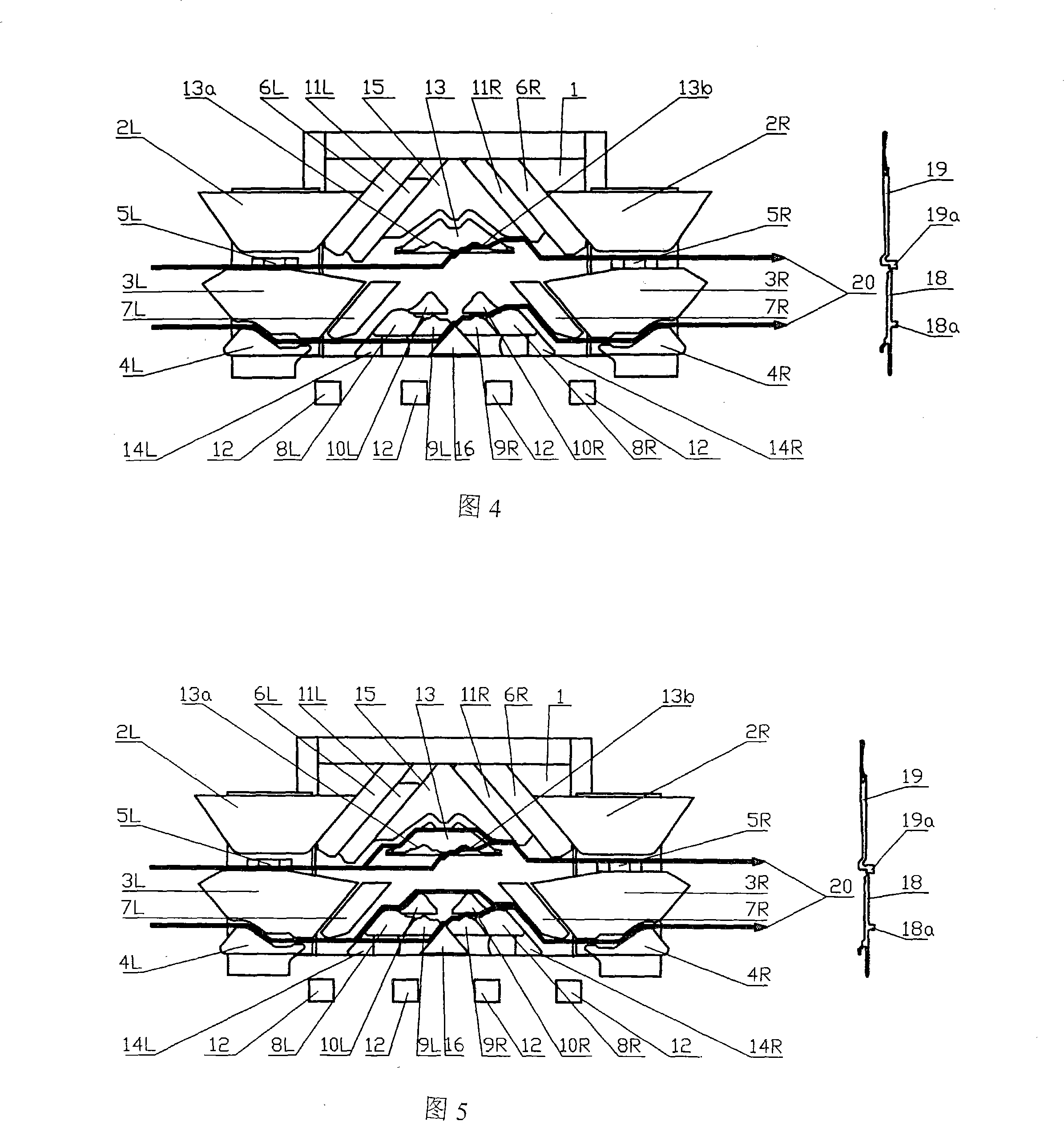 Triangle mechanism of computer plain flat knitter