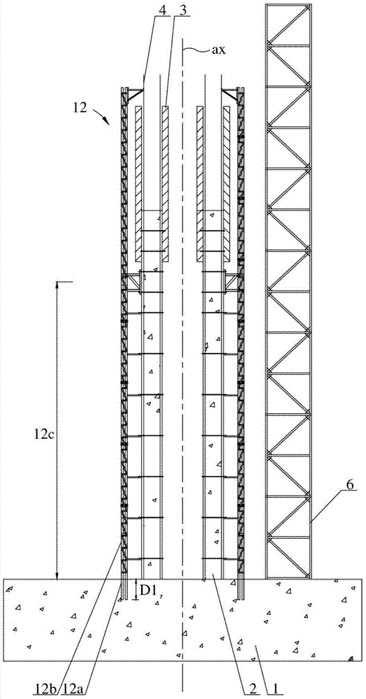 Stiff framework and method for constructing bridge tower column by means of same