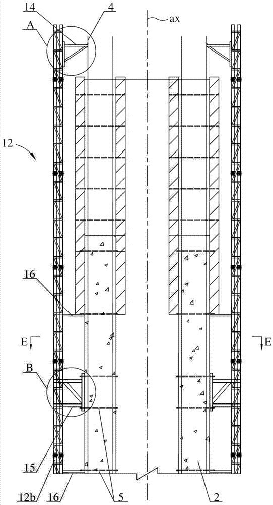 Stiff framework and method for constructing bridge tower column by means of same