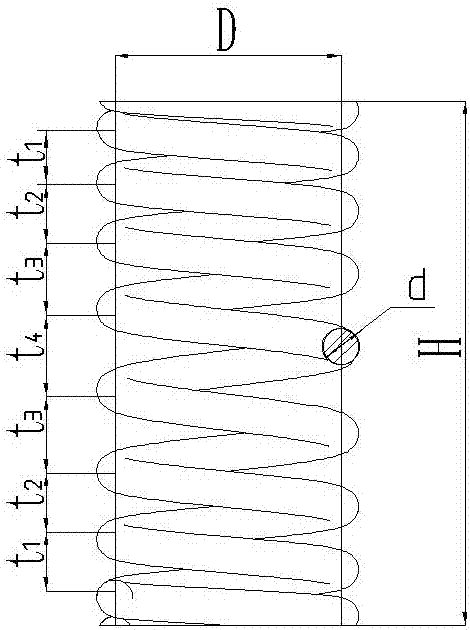 Double-drum and double-mass vibration mill adopting variable-pitch non-closed-coil springs and media in mixed density