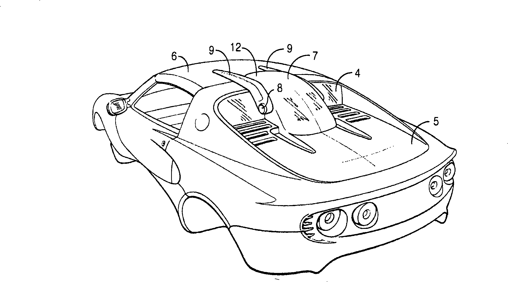 Targa roof system with a buttress