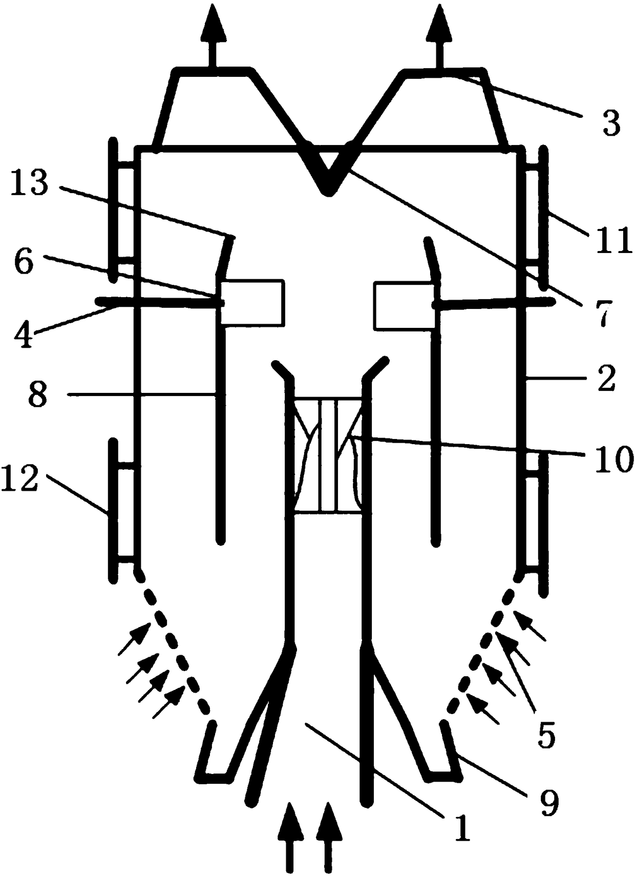 Double channel rotary inertial coarse powder separator