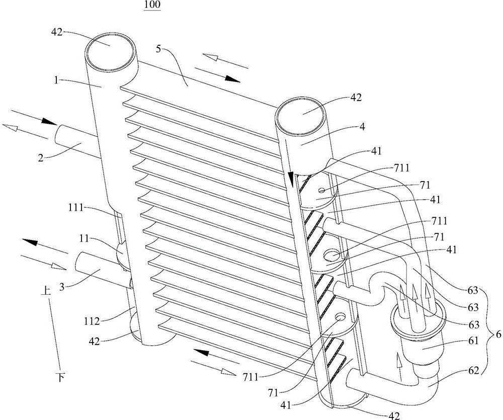 Parallel flow heat exchanger and air conditioner with same