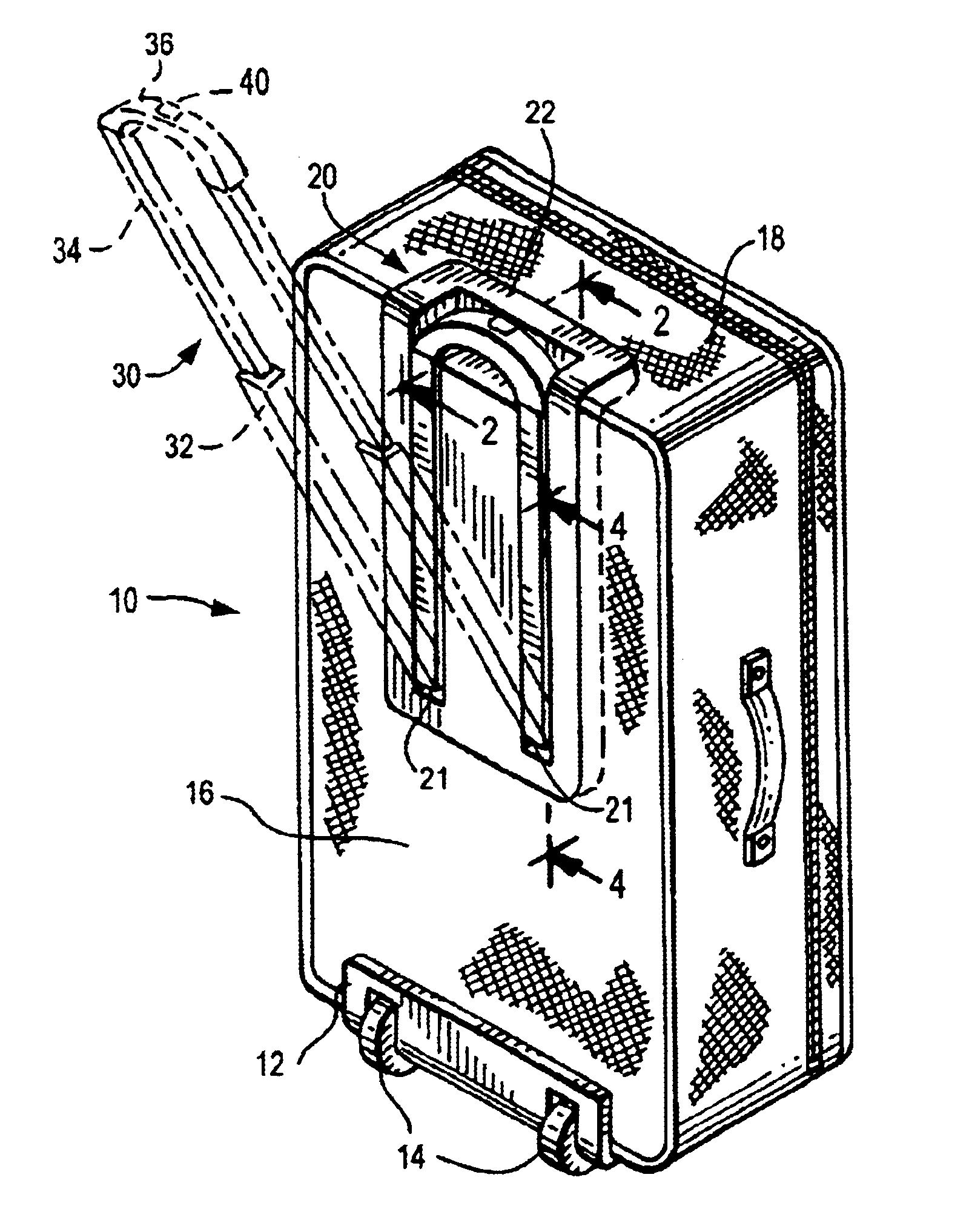 Handle assembly for wheeled luggage