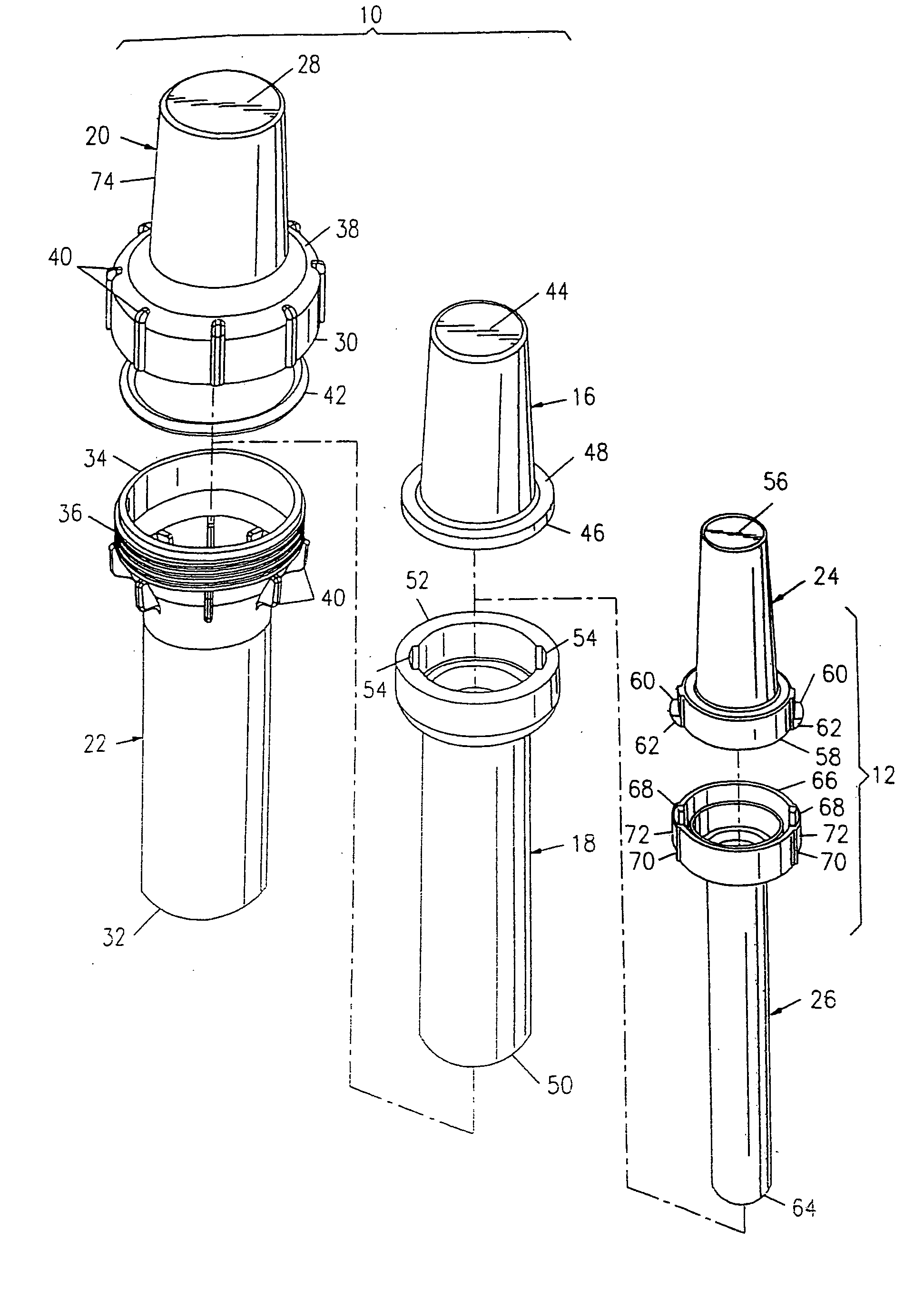 Container and method for transporting a syringe containing radioactive material
