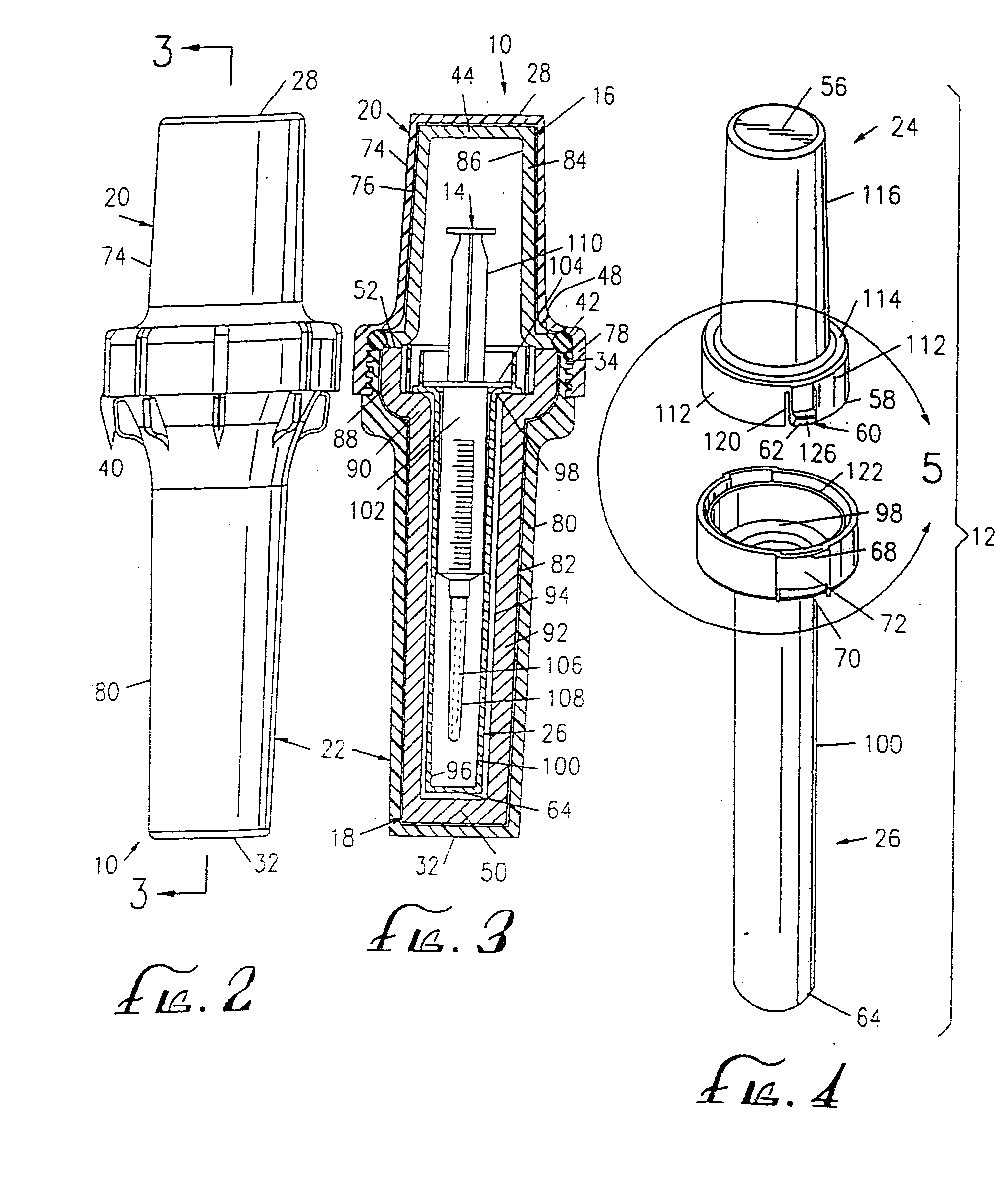 Container and method for transporting a syringe containing radioactive material