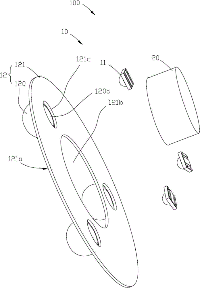 Lens assembly, light supplementing assembly and a camera with light supplementing assembly