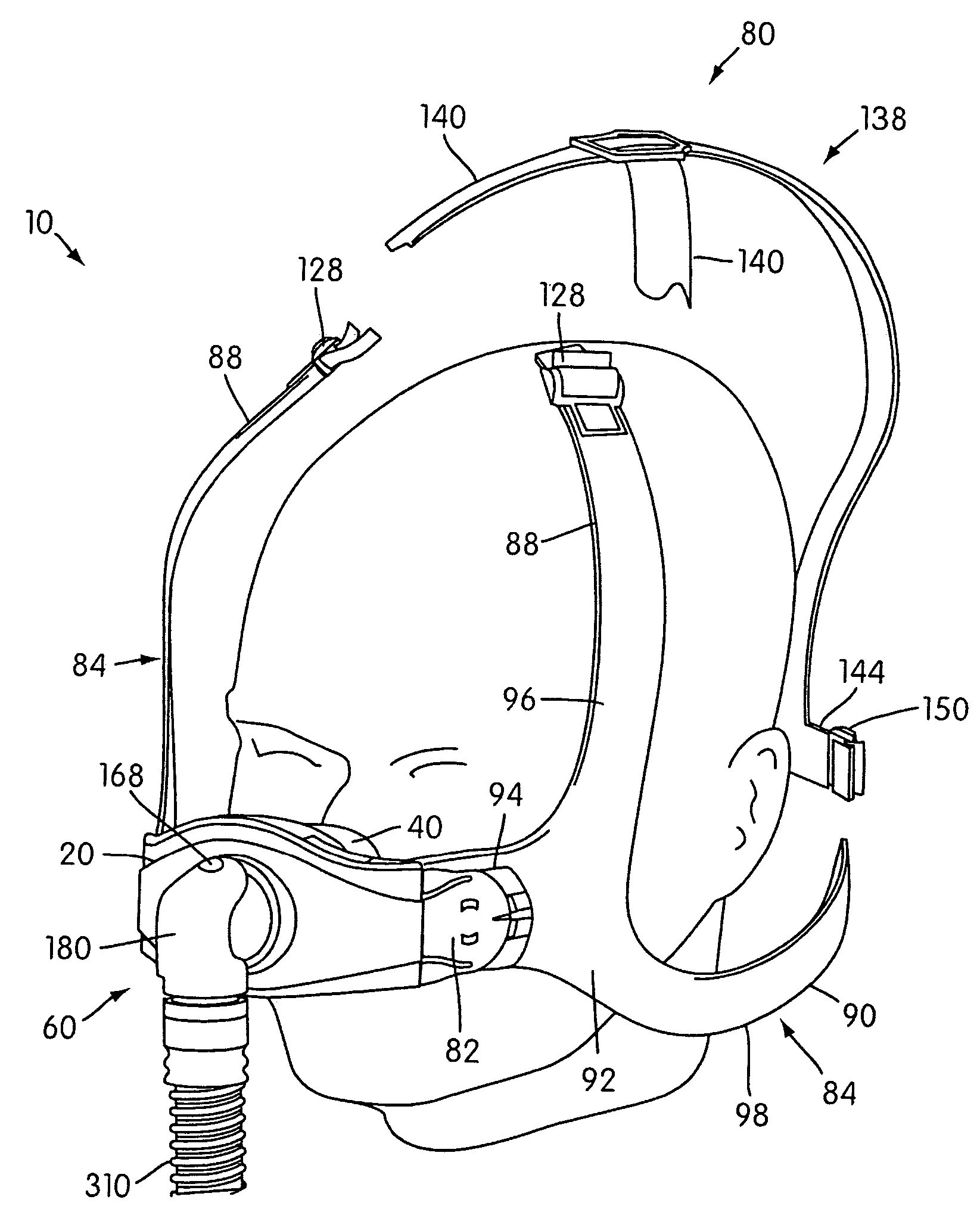 Ergonomic and adjustable respiratory mask assembly with headgear assembly
