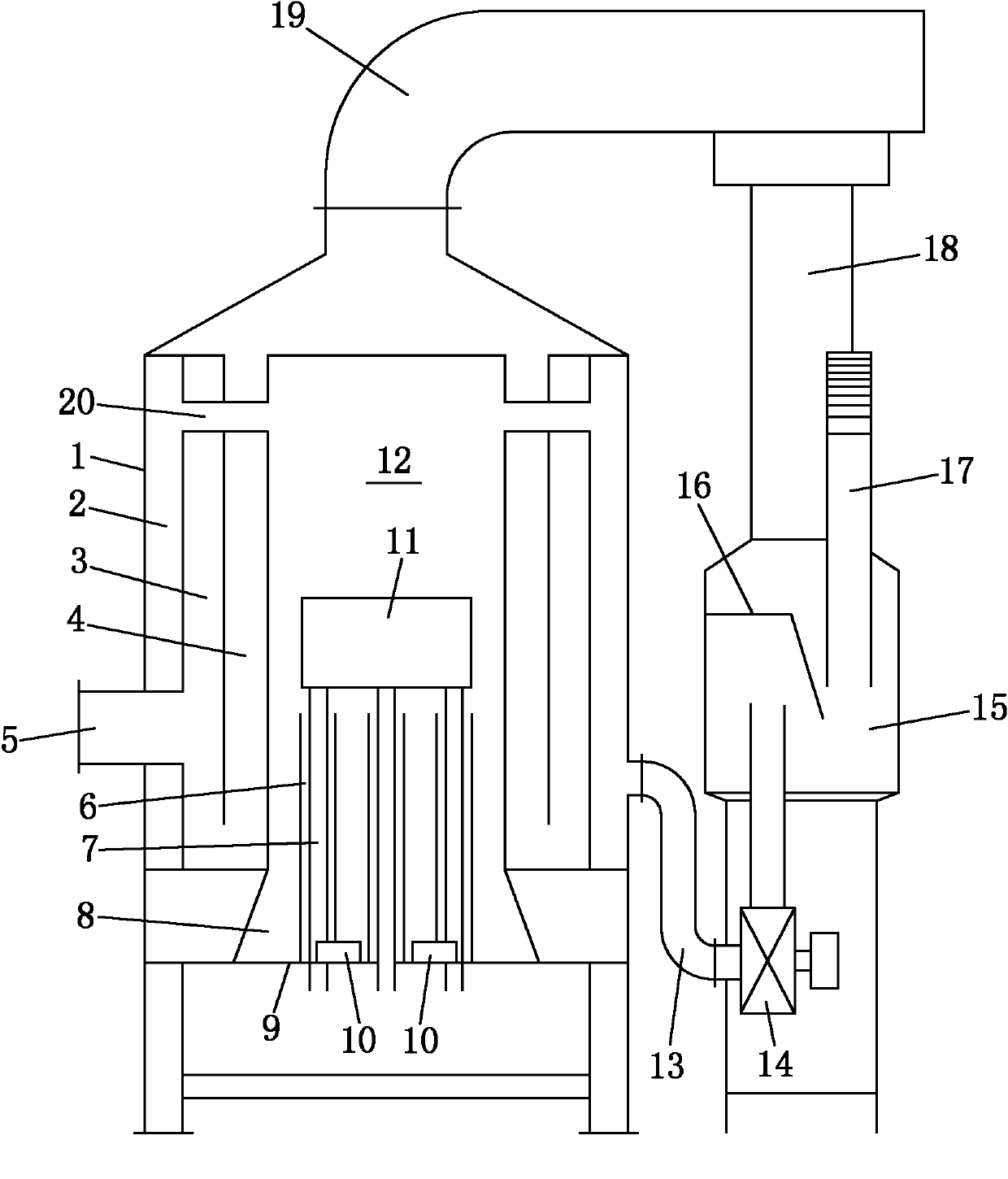 Combustible liquefied gas high-temperature hot blast furnace