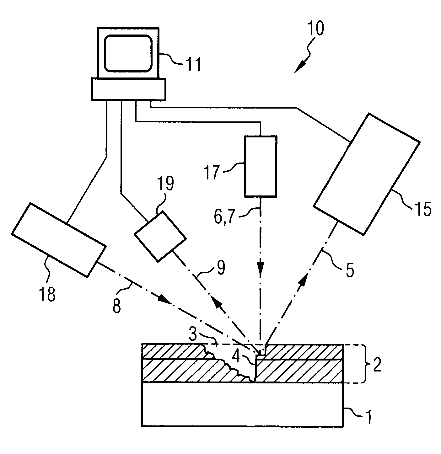 Method and apparatus for the depth-resolved characterization of a layer of a carrier