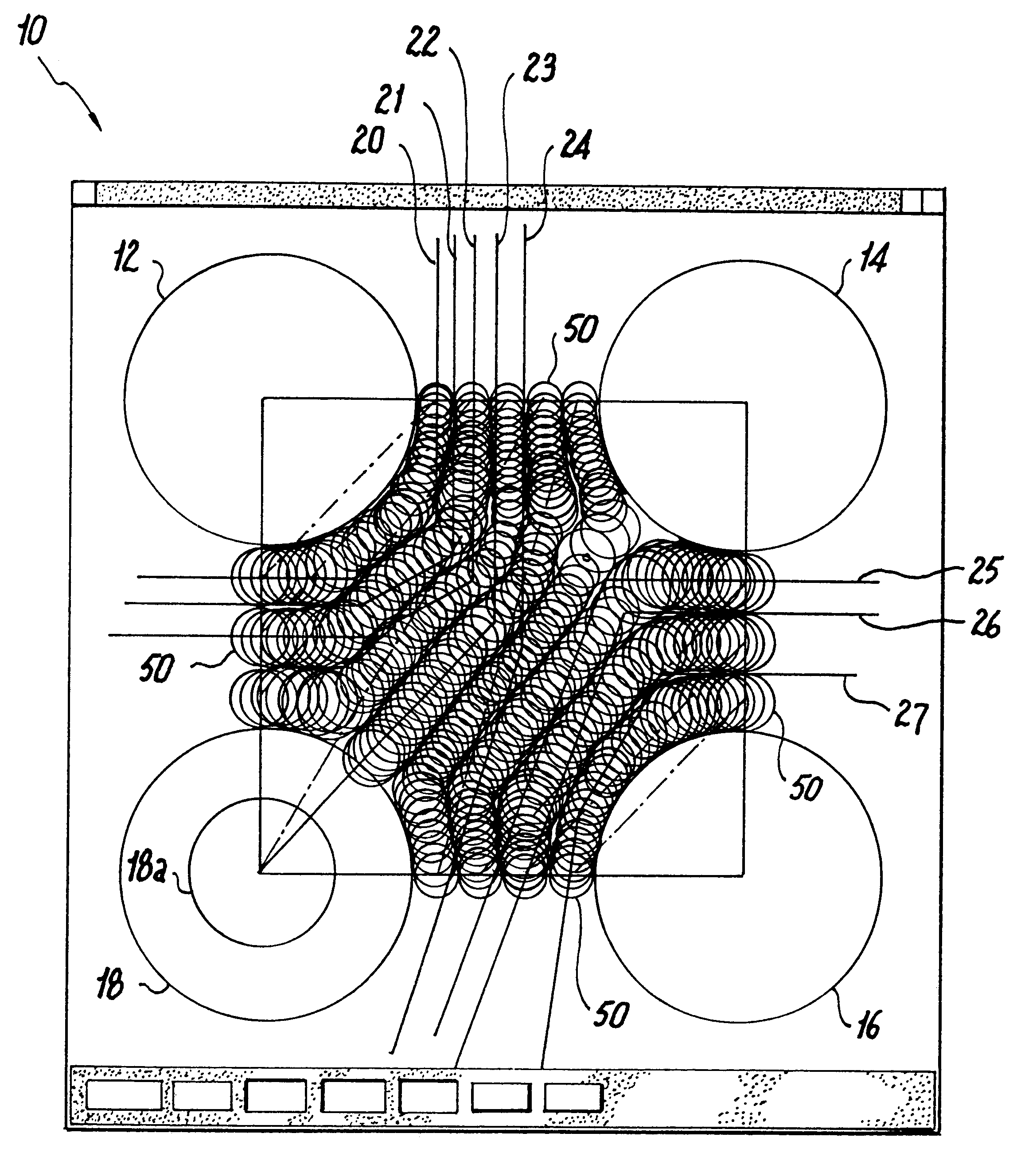 Optimization of printed wire circuitry on a single surface using a circle diameter