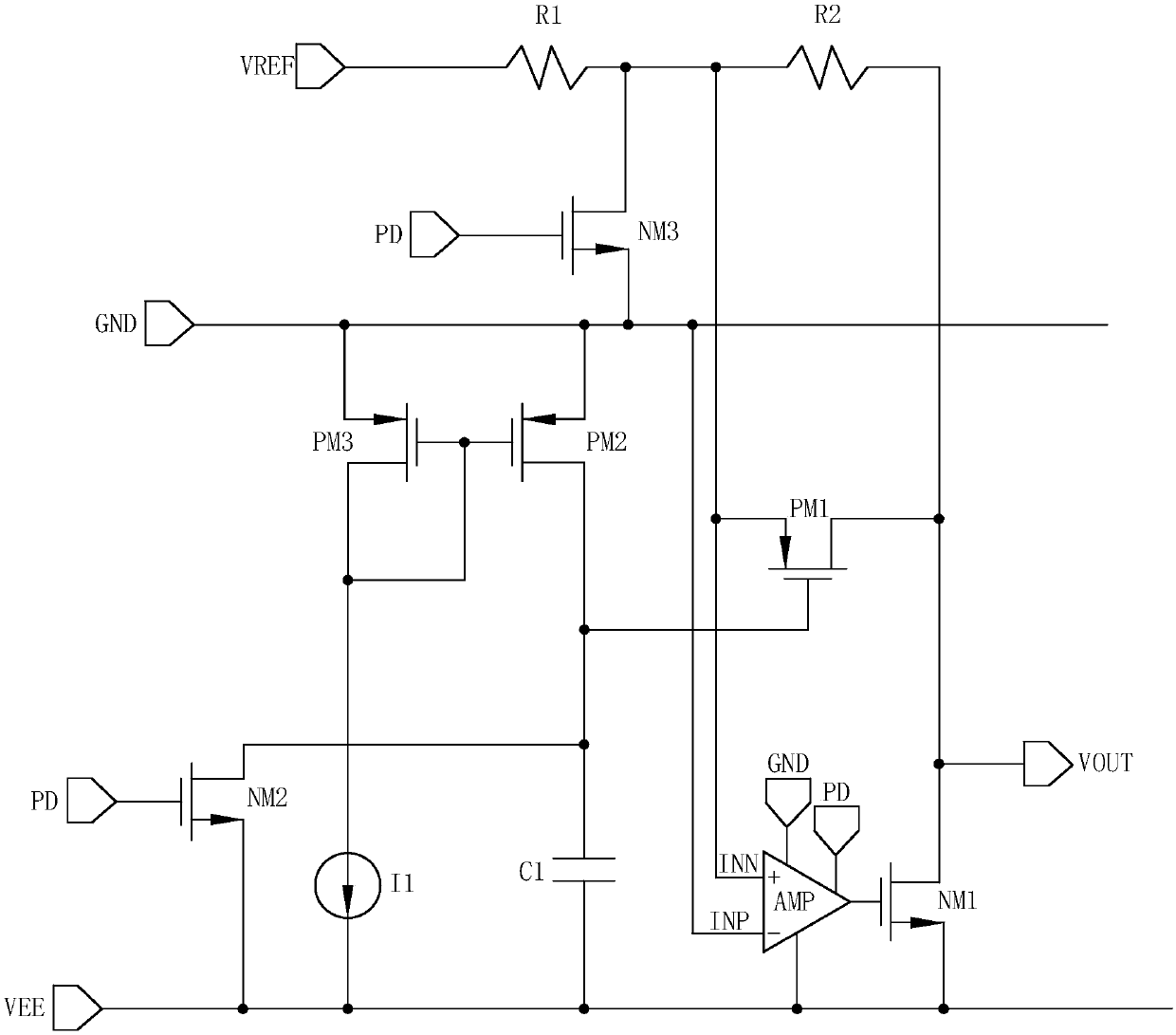 Negative voltage linear regulator