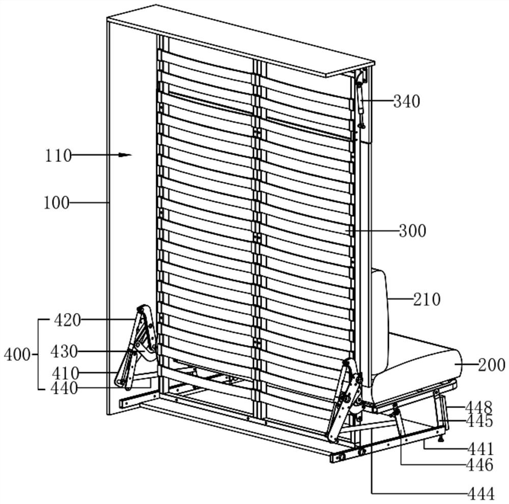 Folding wall bed with sofa