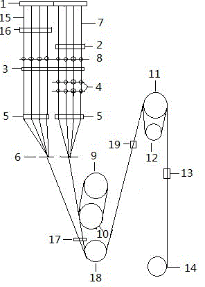 Co-polyester melt direct spun differential shrinkage composite fiber and method for preparing same