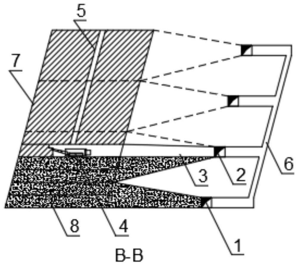 Upward horizontal layered filling mining method for non-explosive mechanical rock breaking perpendicular to strike