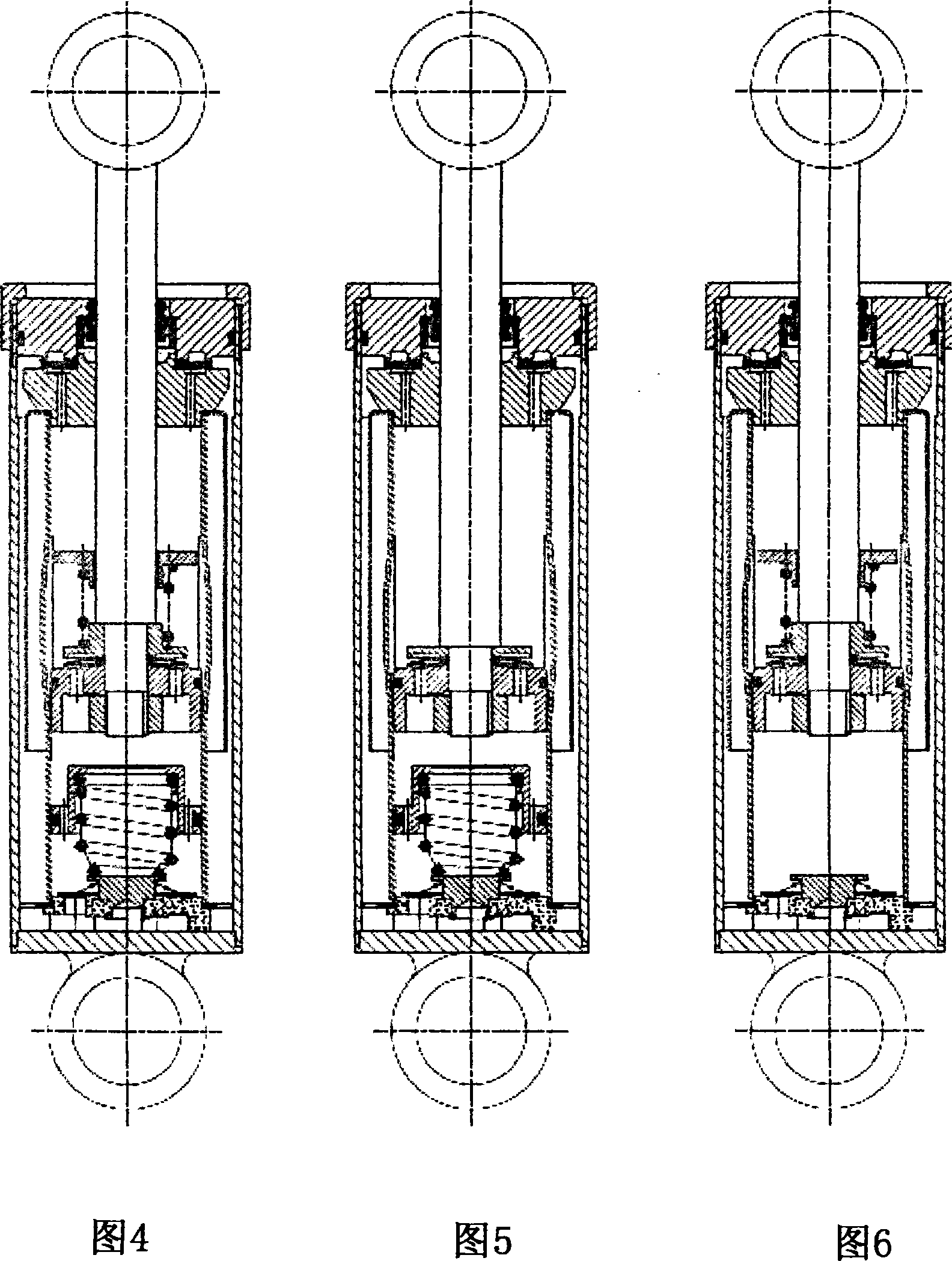 Pump type displacement correlated damping shock absorber