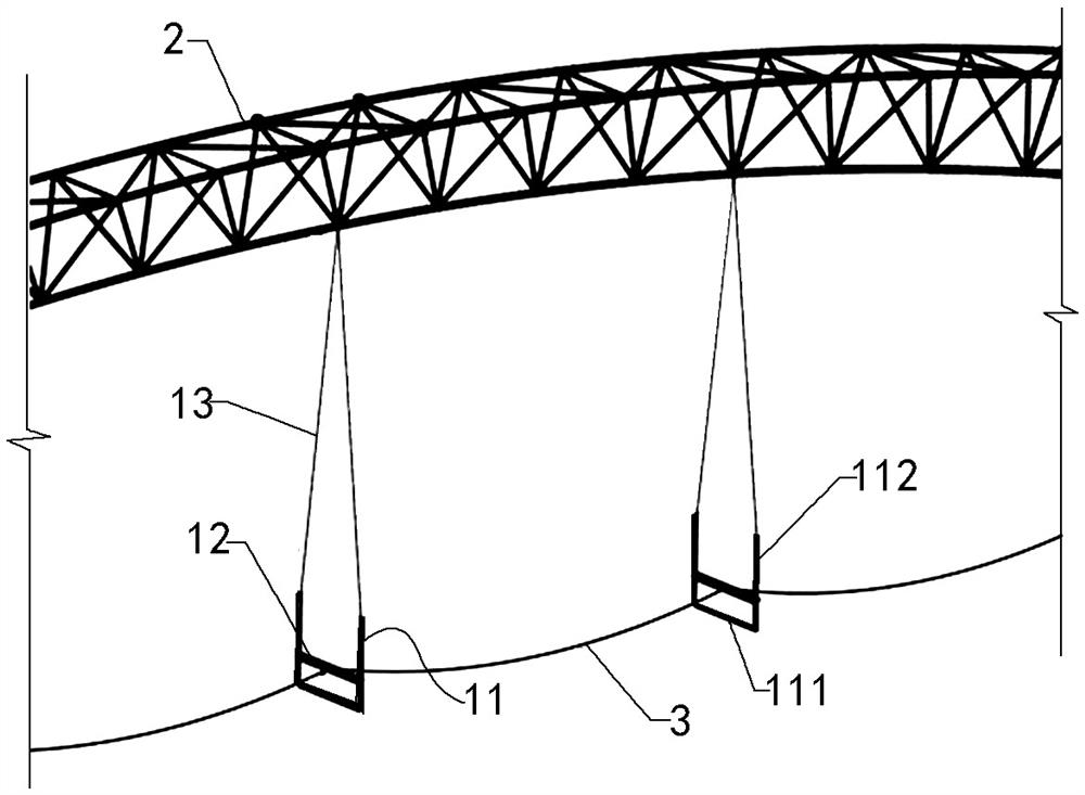 Installation method of flexible cables spanning string beams of existing buildings