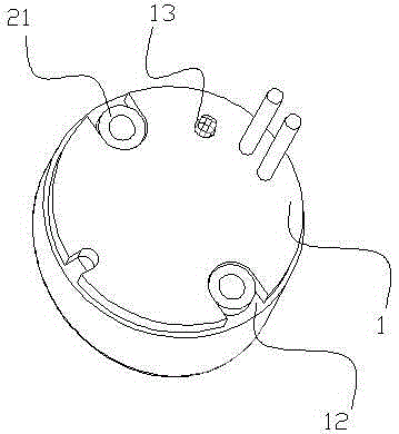 Fixing structure for fixing down lamp in shell of car rearview mirror