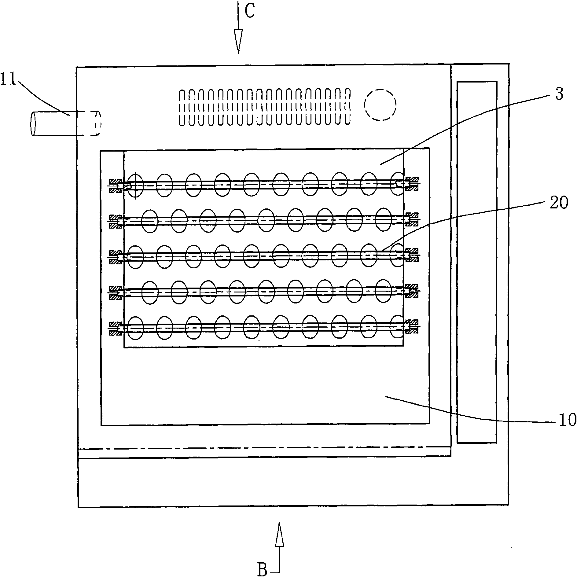 Container tilting concentrator