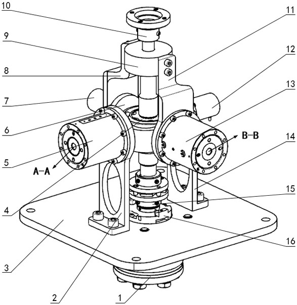 Robot wrist unit driven by hydraulic actuator