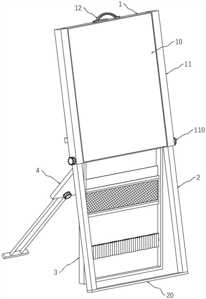 Portable art teaching sketch board and using method thereof