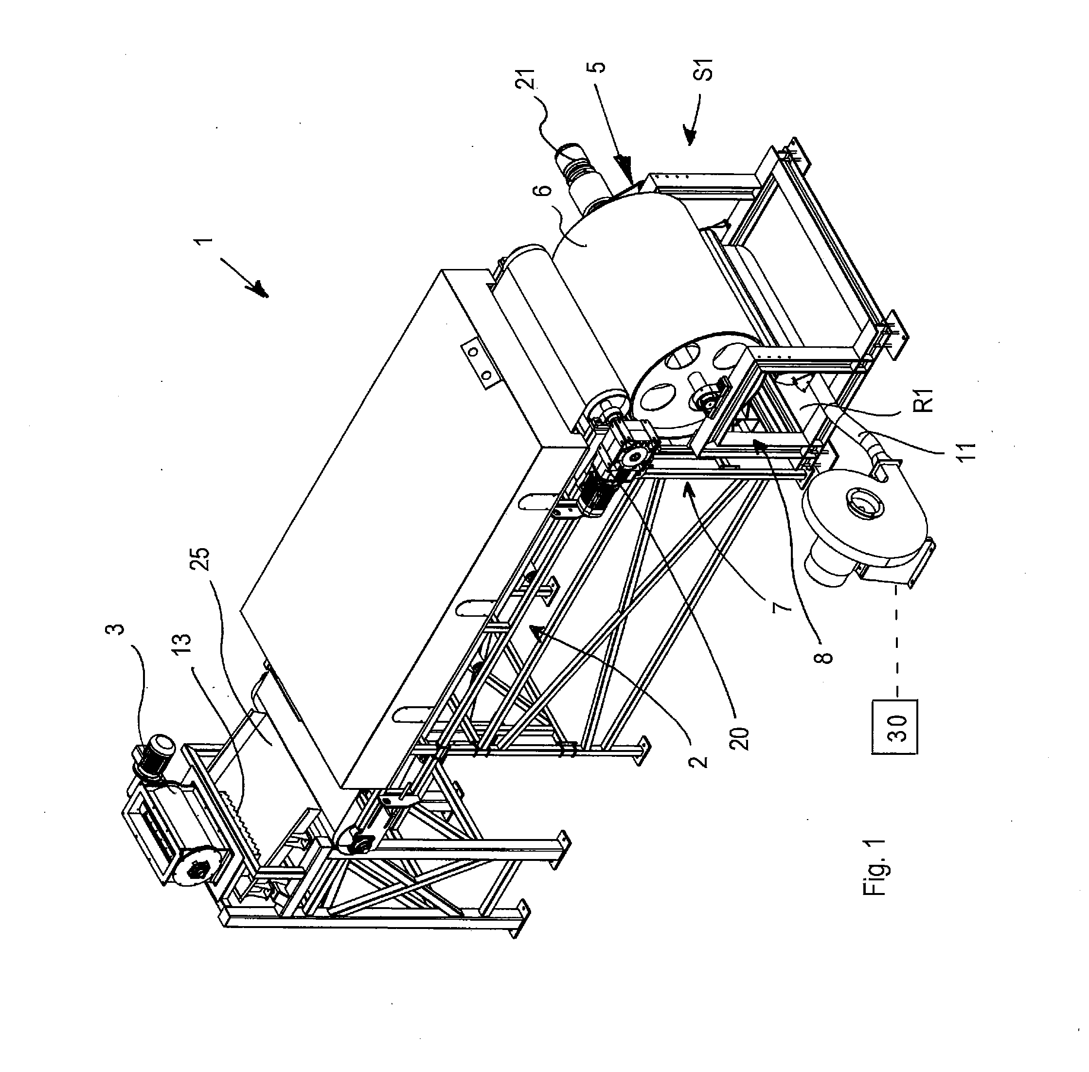 Apparatus and method for separating materials of various type