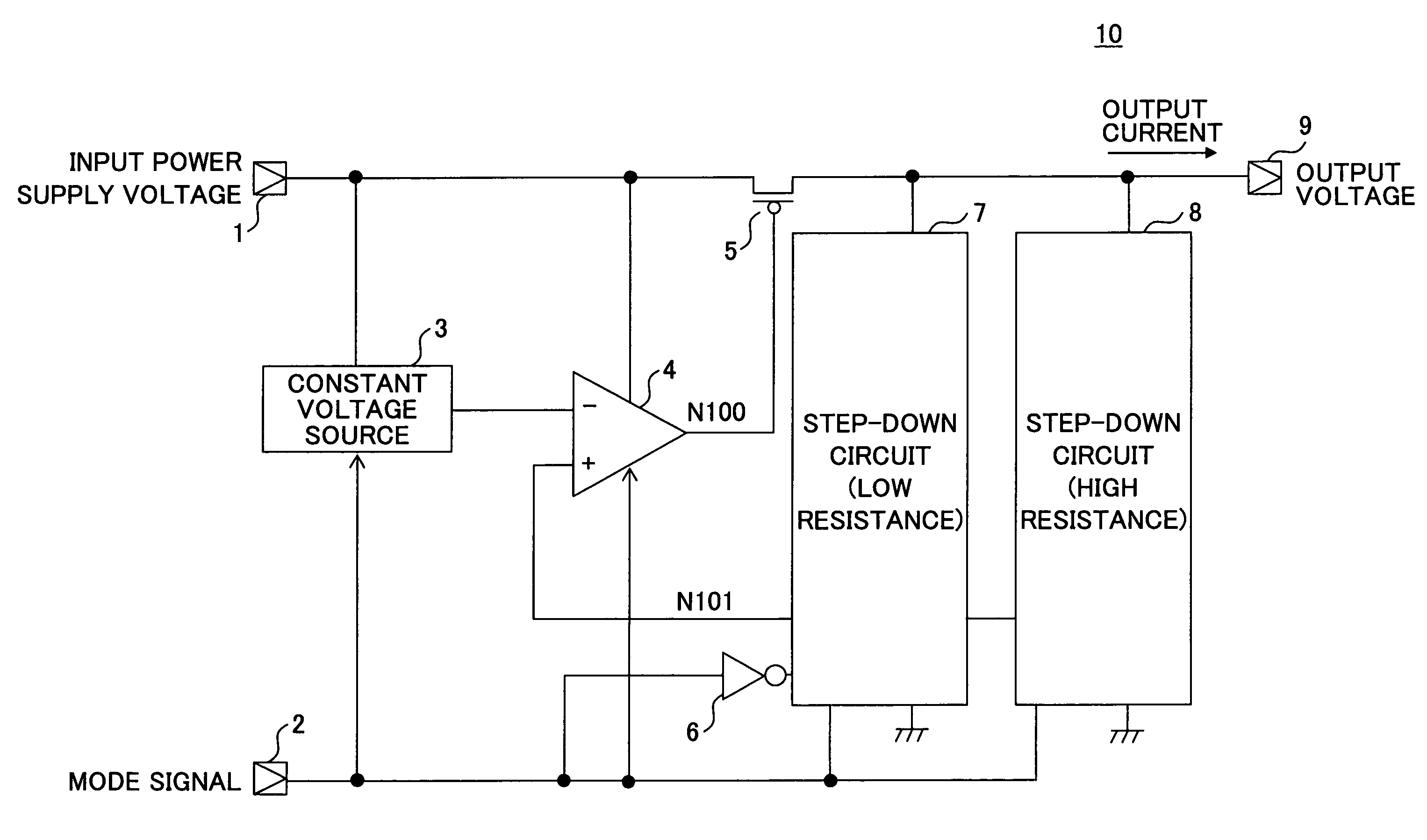 Power supply step-down circuit and semiconductor device