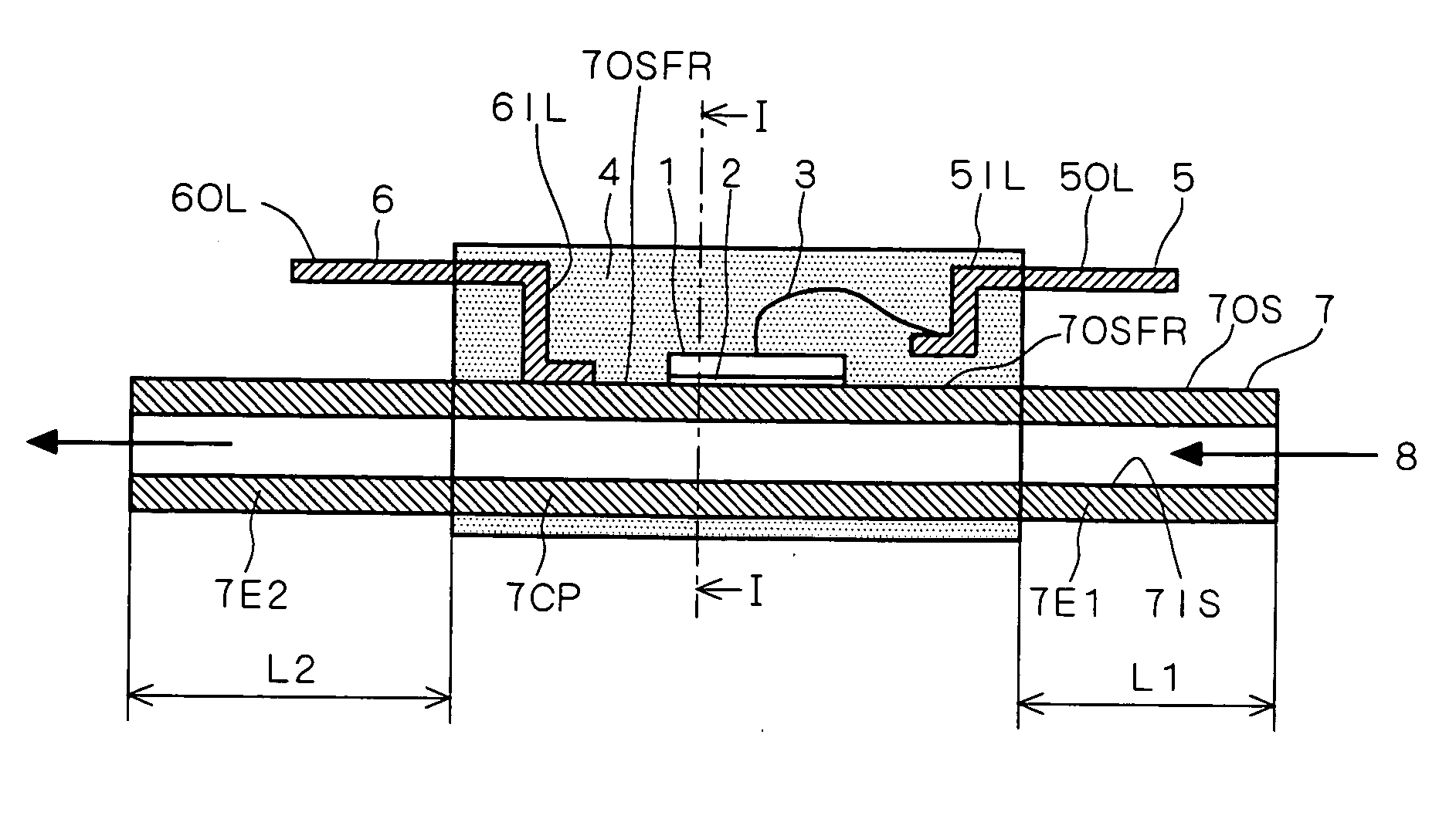 Semiconductor device with pipe for passing refrigerant liquid