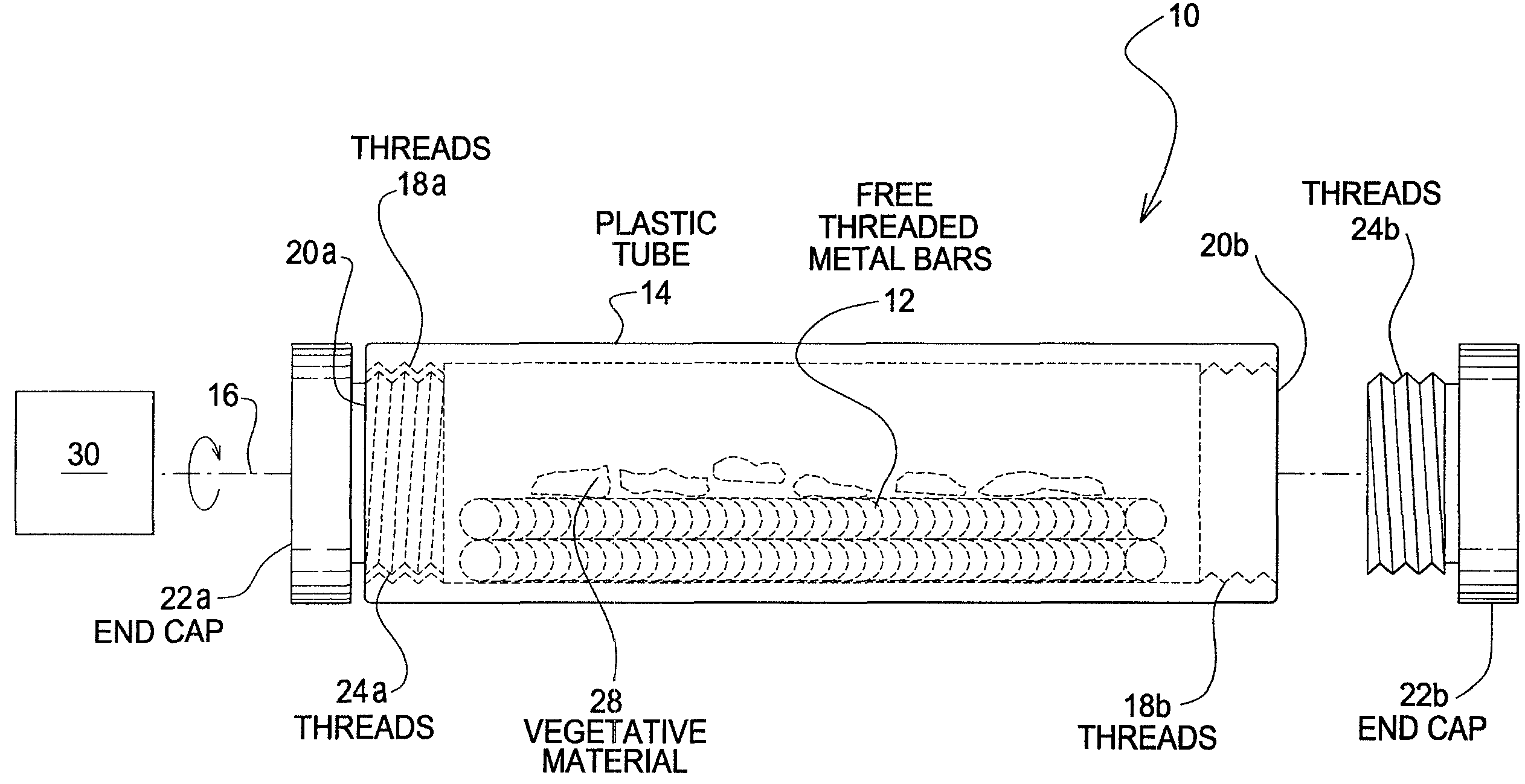 Apparatus and method for processing vegetative material