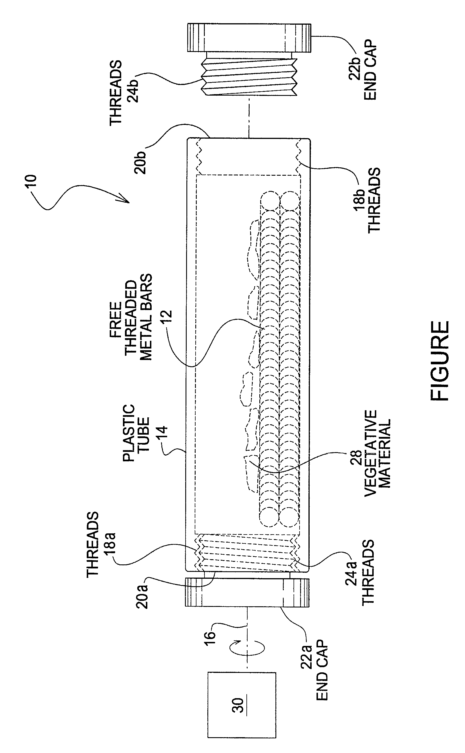 Apparatus and method for processing vegetative material