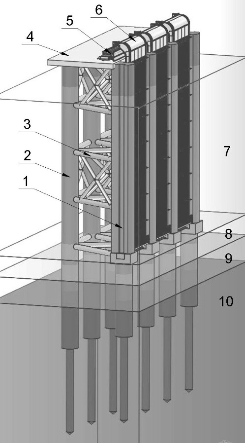 Cast-in-place pile foundation sewage removal system based on rotary tooth rake type sewage removal machine