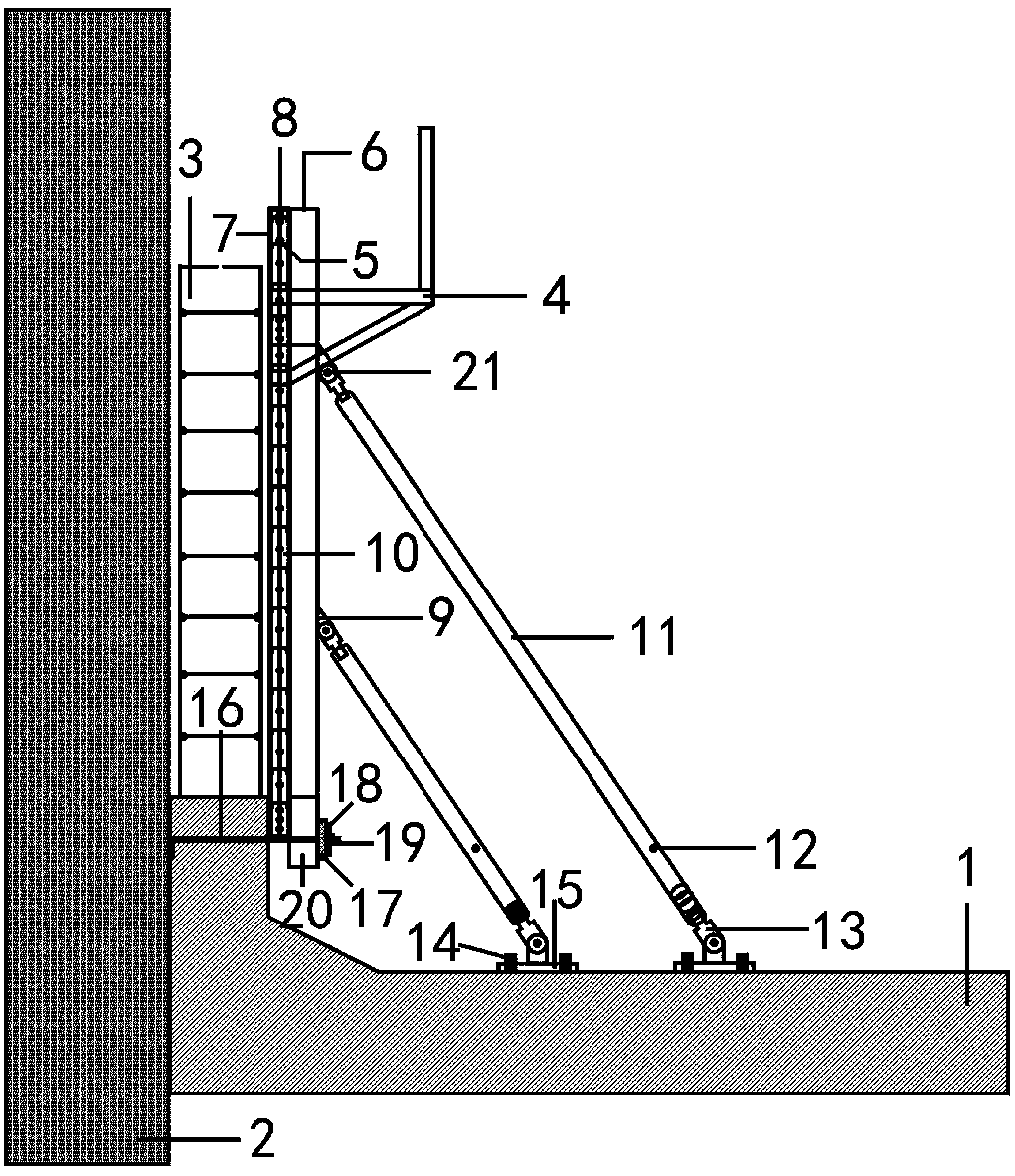 Composite steel formwork support system and construction method thereof