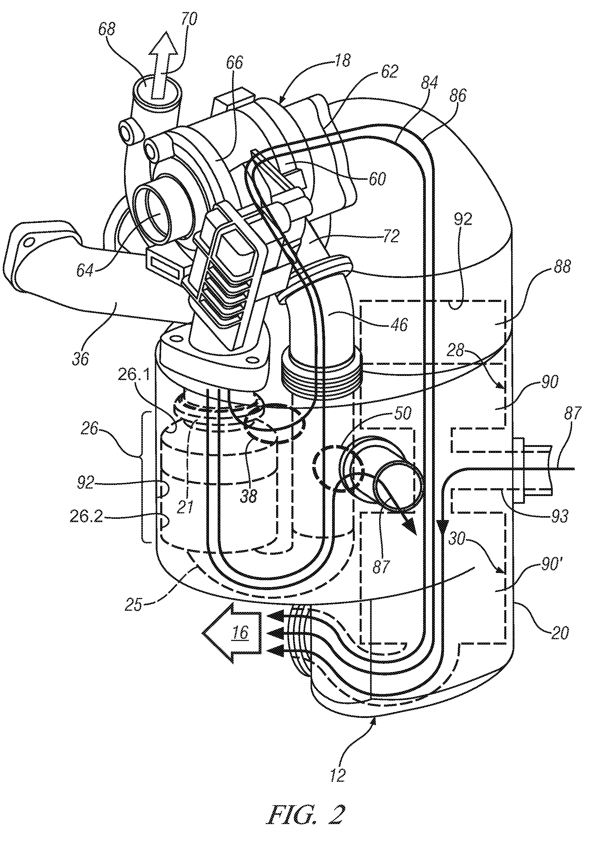 Closely coupled exhaust aftertreatment system for an internal combustion engine having twin turbochargers