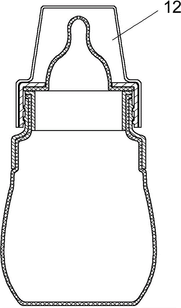 Mounting structure suitable for silica gel milk bottle