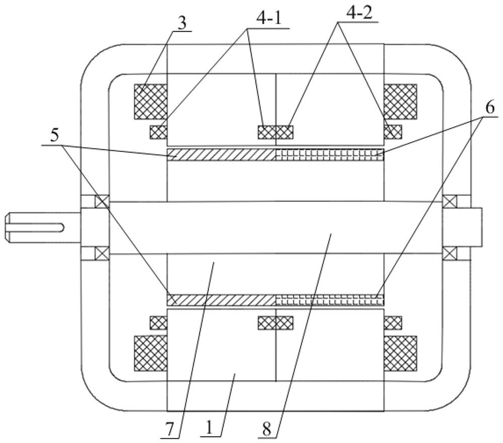 Hybrid excitation synchronous motor with wide speed regulation range