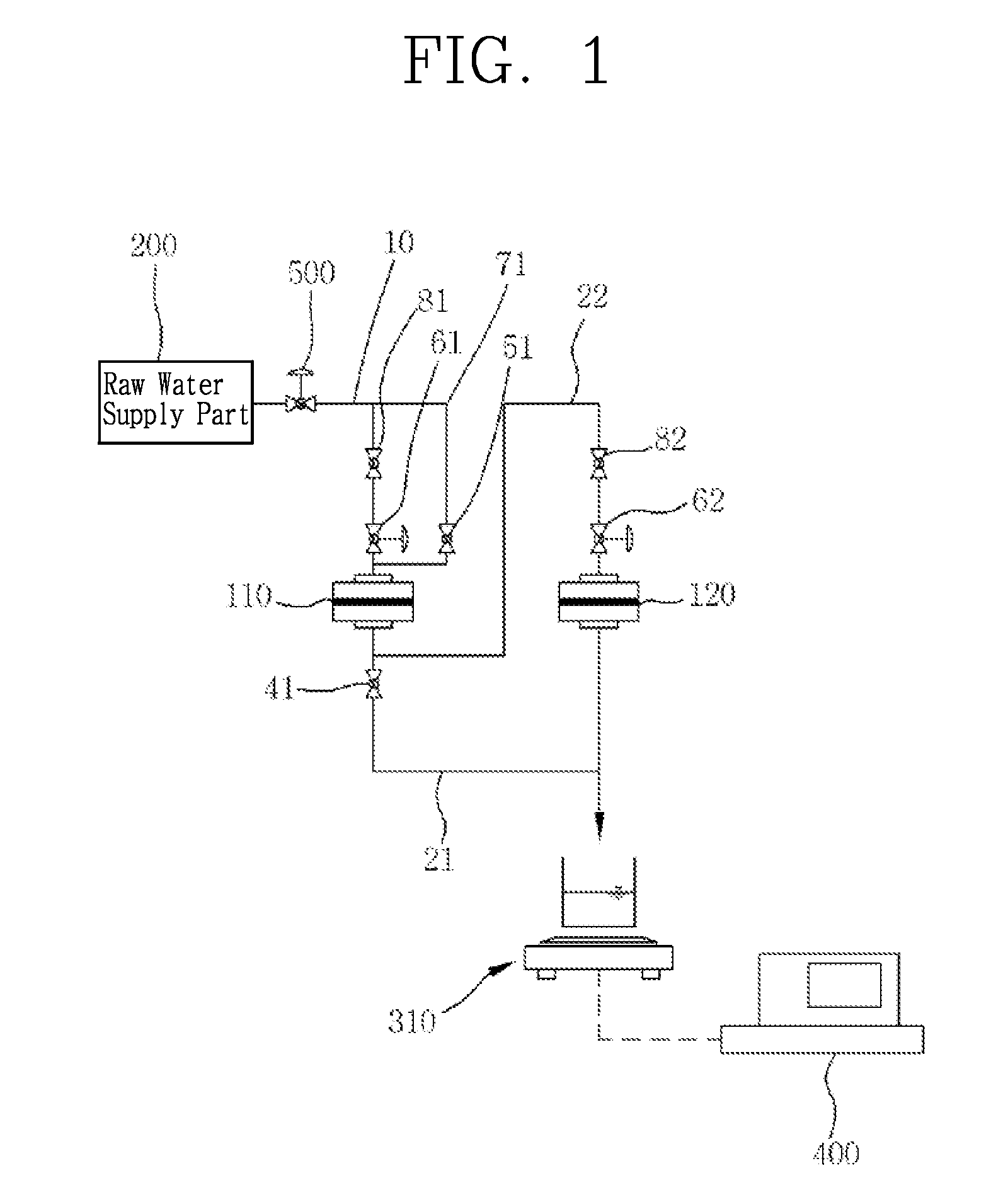 Device for measuring pollution index of filtration membrane