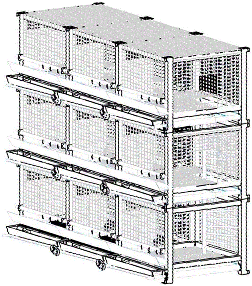 Unitized combined and assembled type egg welfare breeding cage