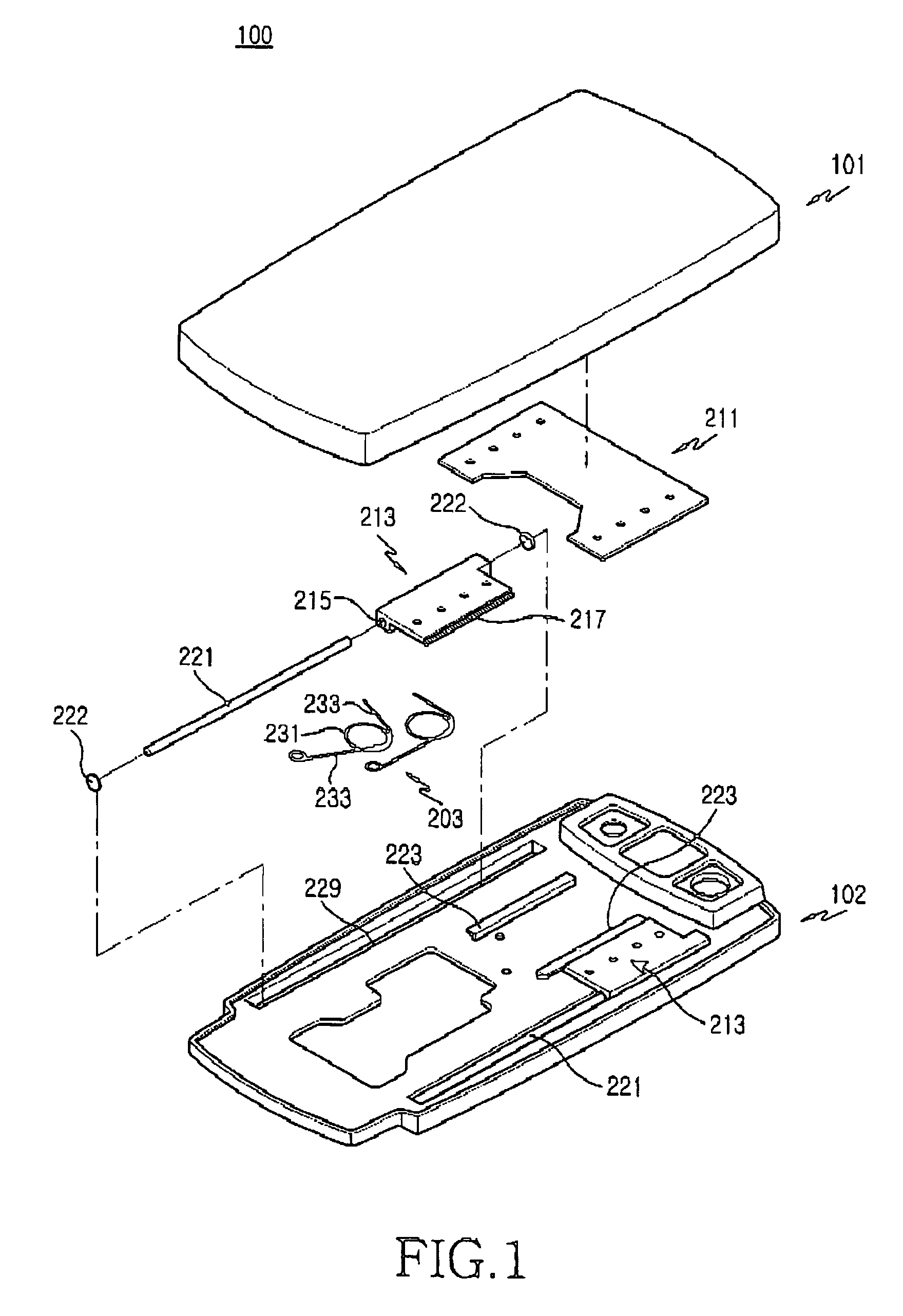 Sliding module for portable terminal