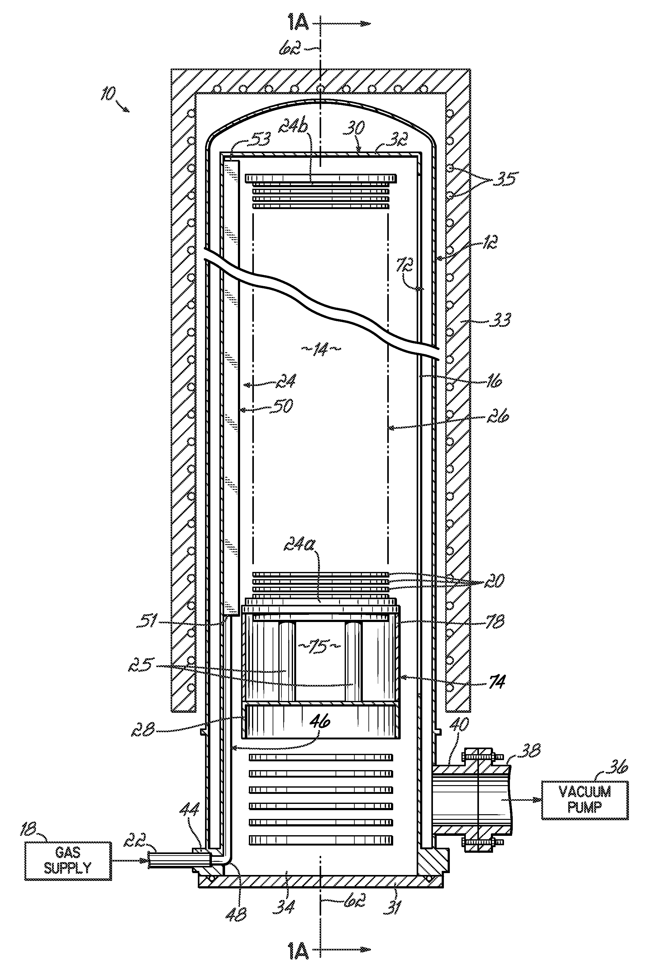 Thermal processing system with improved process gas flow and method for injecting a process gas into a thermal processing system
