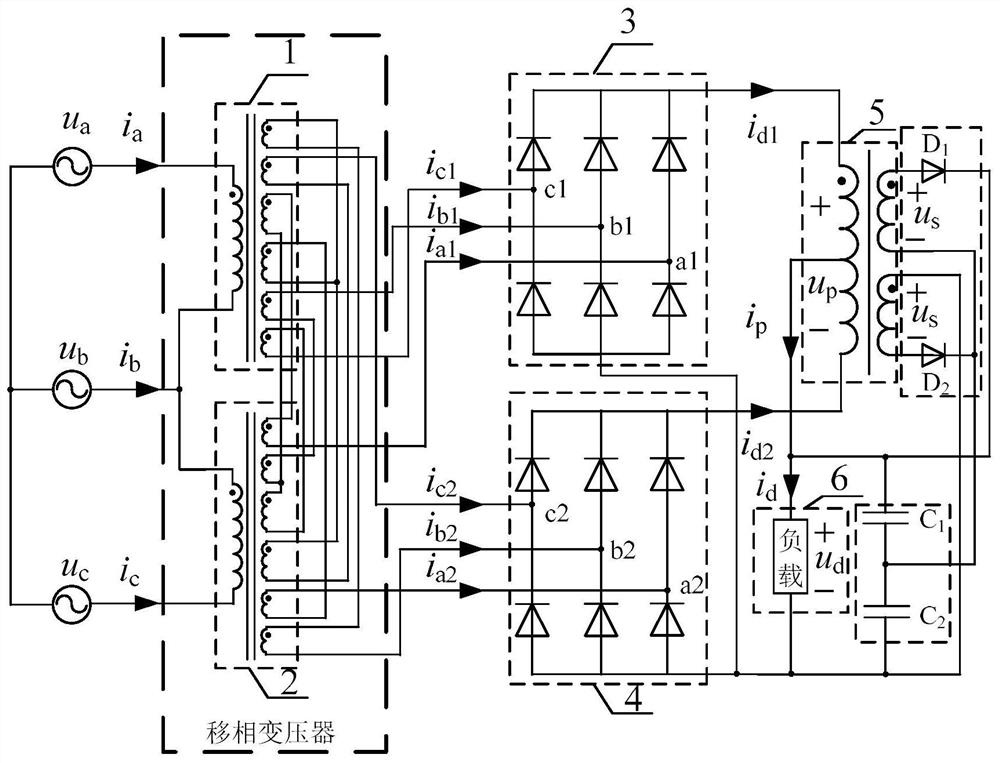 24-pulse rectifier with double single-phase half-wave rectification circuits