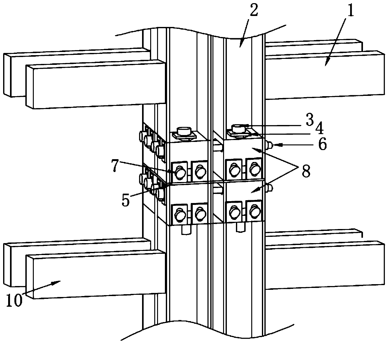 Multi-module structure and its connection method for 3D box-type assembled light steel structure